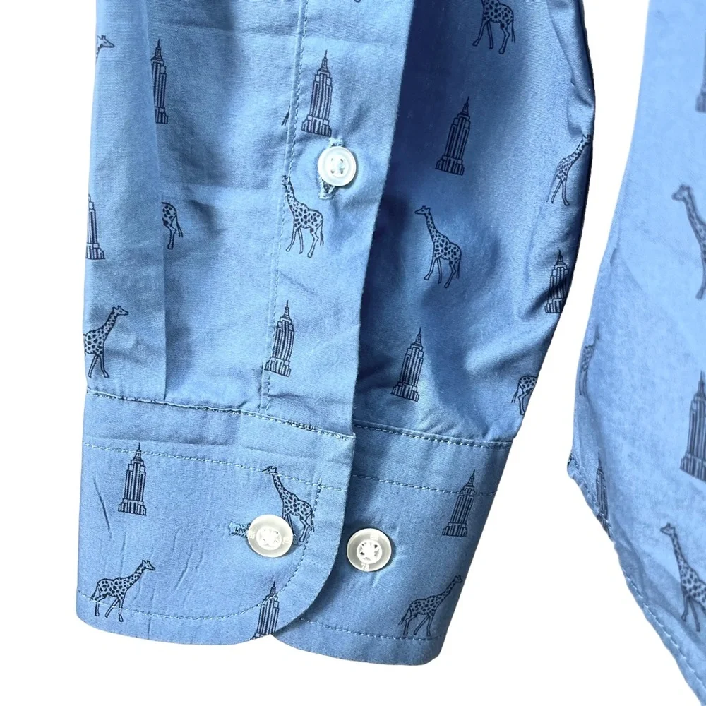 Banana Republic Men’s Large Luxe Poplin Untucked Slim‎ Fit L/S Button Up Shirt